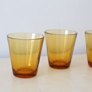 Set of 4 glasses amber Vereco, vintage French