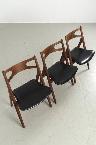 CH29P Sawbuck Dining Room Chairs, Set of 3