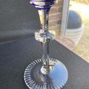 Josephinenhütte - red wine glasses (5) - Art Nouveau - Cut and engraved Crystal Roemer