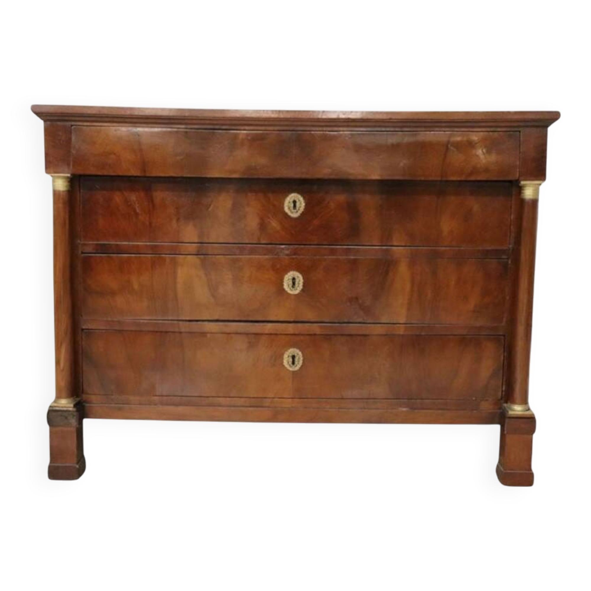 Commode antique Empire en noyer, Italie, début du XIXe siècle