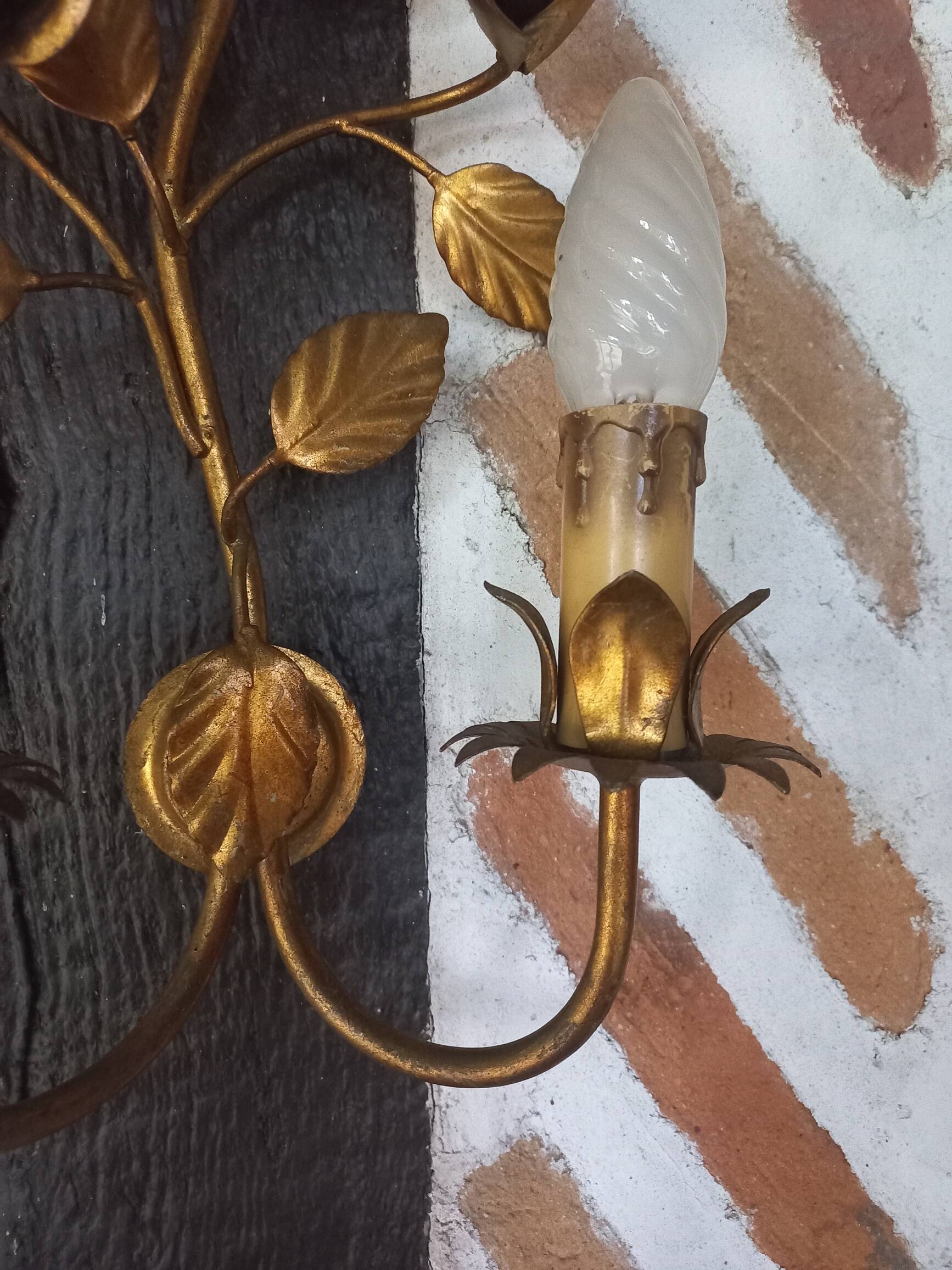 Double gold wall light