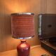 Vintage 70s velvet lampshade with stainless steel finish, 18 cm.