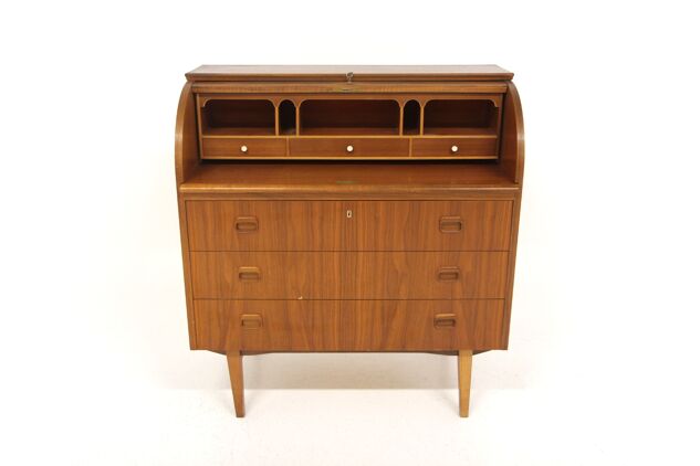 Secrétaire scandinave en noyer, Suède, 1960