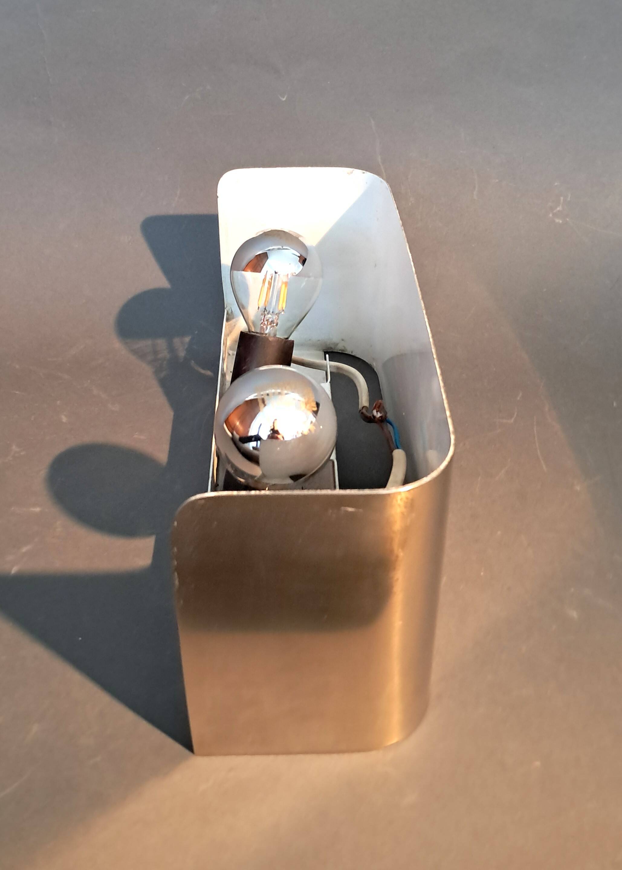 Applique à 2 lumières en aluminium brossé doré, 1970