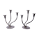 Pair of art deco candlesticks in stainless steel 3 flames, Spain, 1970