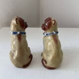 Pair of porcelain pugs Pug dog XIX Germany Saxony Meissen ?