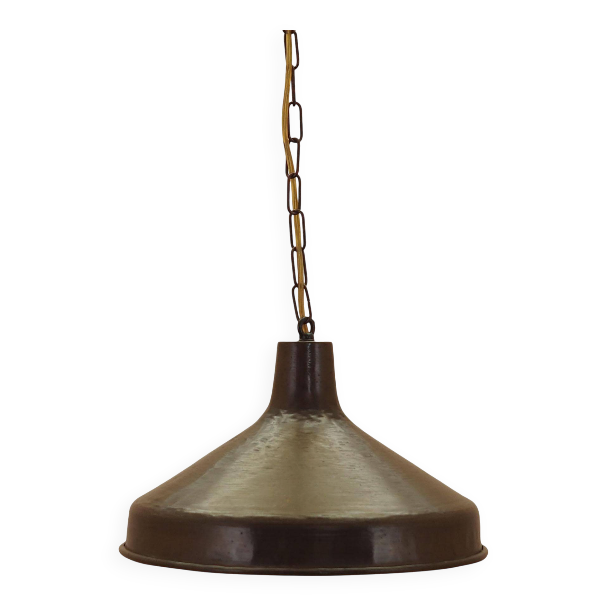 Brass pendant lamp from Denmark, industrial style, 1960s