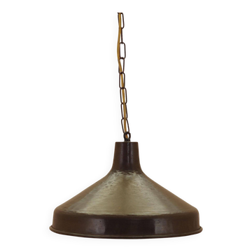 Brass pendant lamp from Denmark, industrial style, 1960s