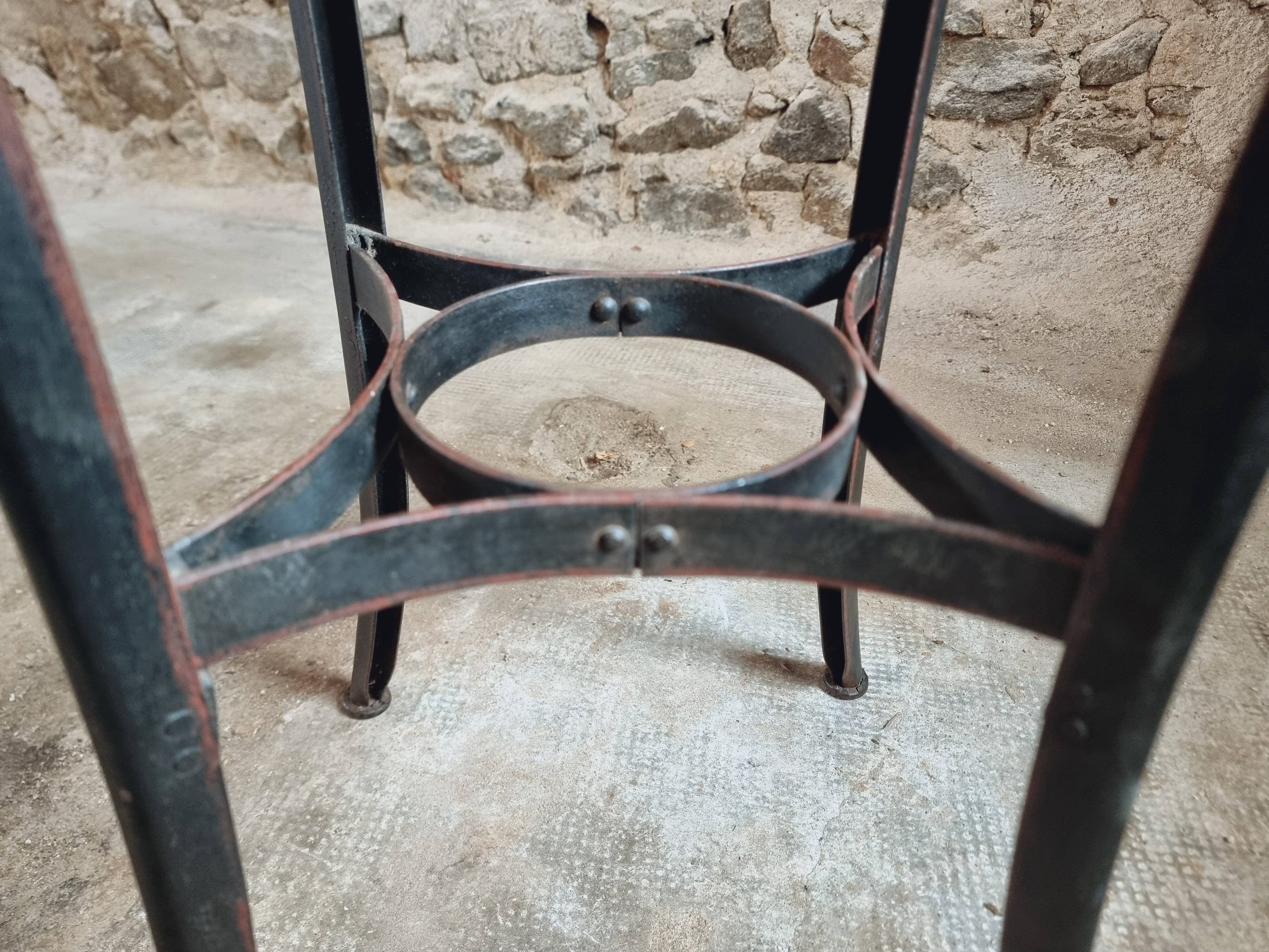 Antique Industrial Stool – Toledo Art Steel Co., 1930s, Bar Stool