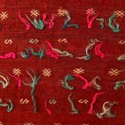 3x5 Red Contemporary Vintage Kilim Rug, 105x149Cm