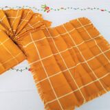 Lot de 12 serviettes de table jaune moutarde