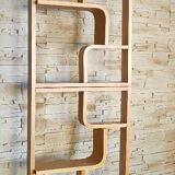 Bent plywood wall, bookcase, flowerbed, Volak by Holesov, 1960s Czechoslovakia
