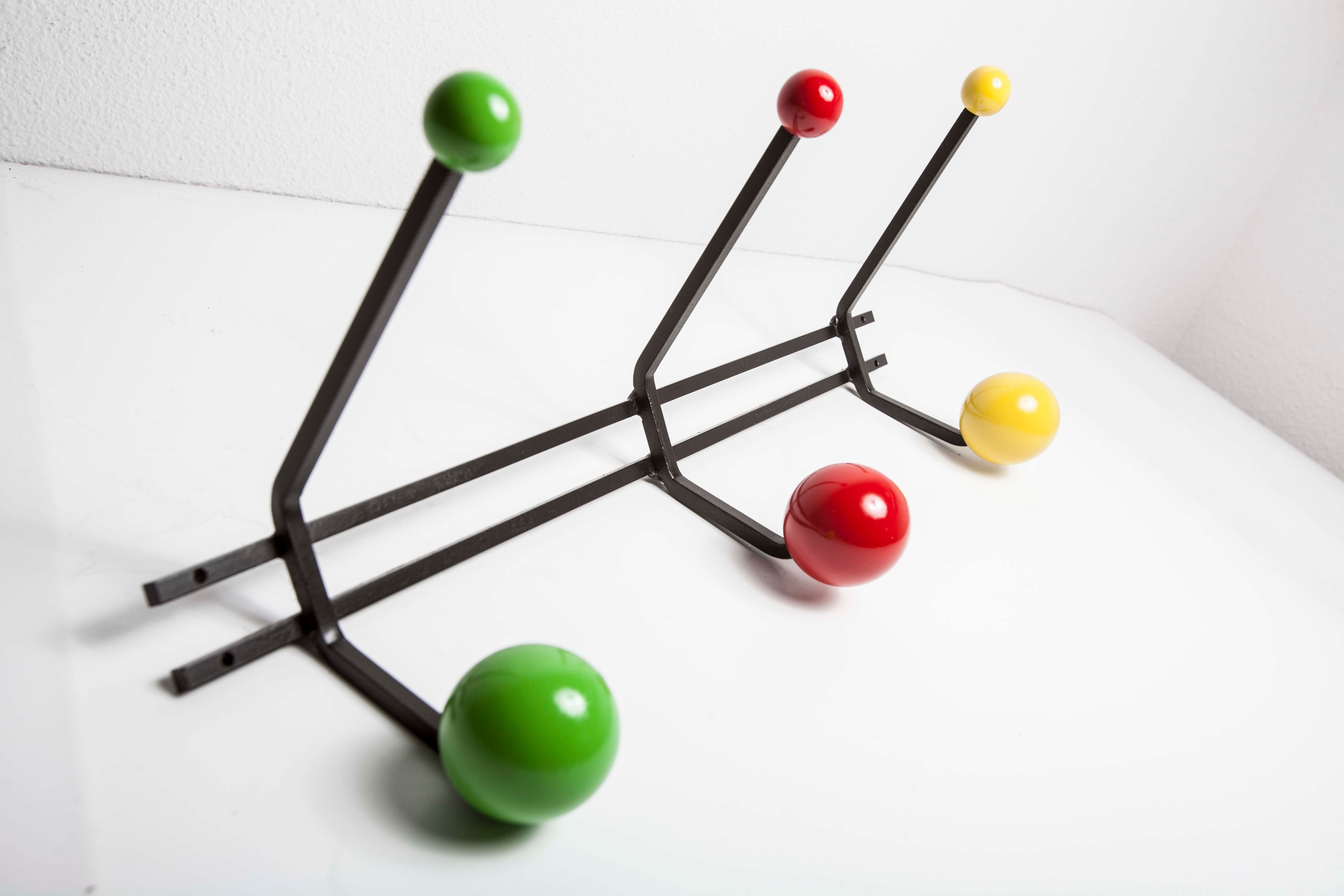 Coat rack 6 balls restored