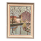 Original Swedish Oil on Canvas - "Landscape with Trees and Buildings" by Ingvar Björk - 1948 - Vintage - Framed - 62 × 48 cm (24.4" × 18.9")