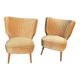 Cocktail armchairs shell back 60s 70s velvet