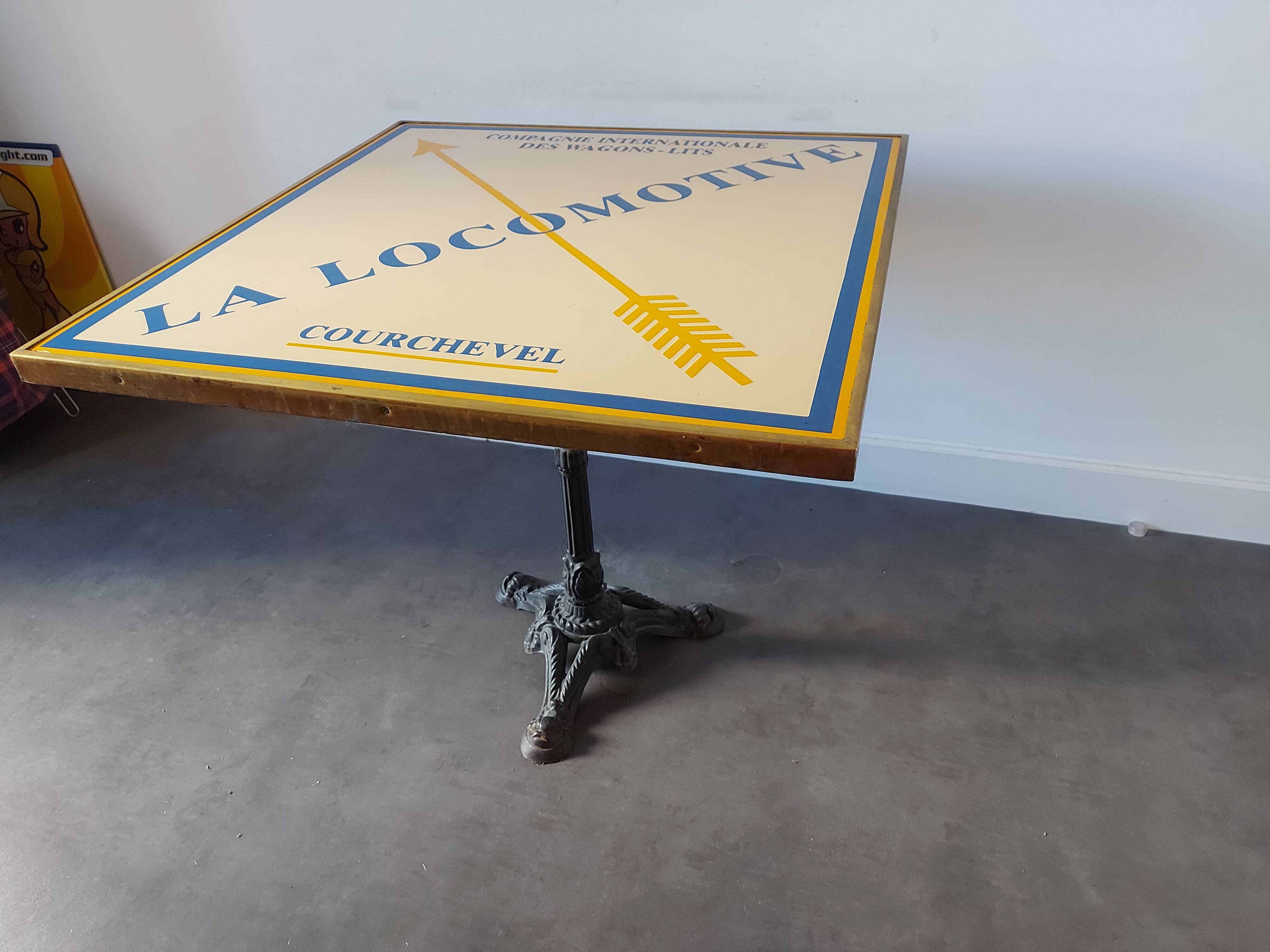 Vintage enameled table, Courchevel ski resort