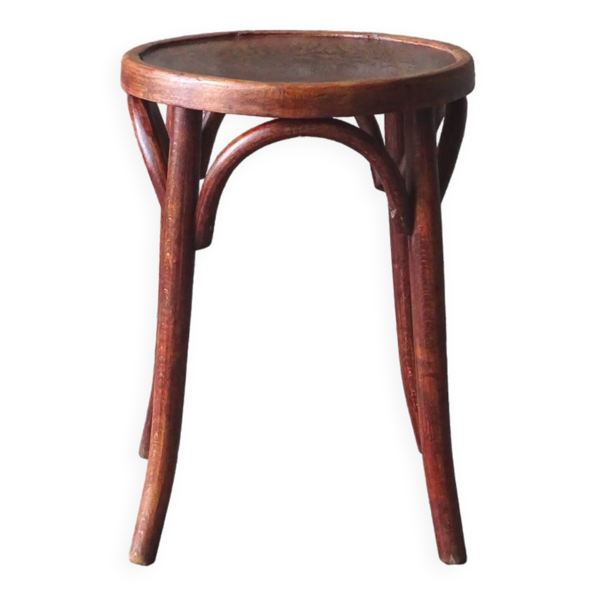 Bistro stool with thermoformed wooden seat, 1920