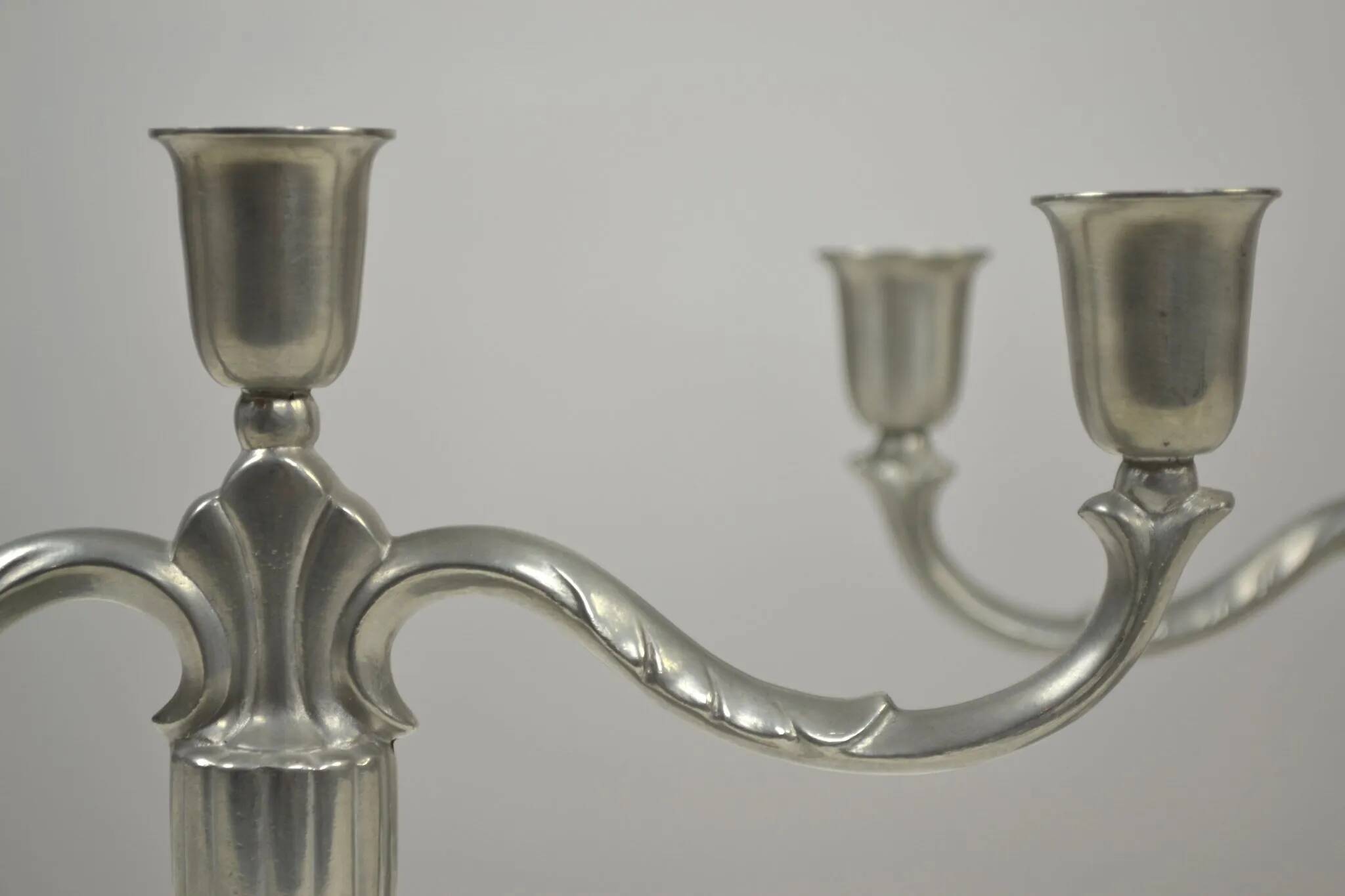Rare pair of Pewter Candle Holders, Model 224 by GAB Tenn, Sweden, 1932