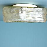 Square glass flush mounted ceiling or wall light