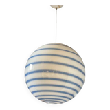 Murano Style Glass Pendant Swirling Blue and White