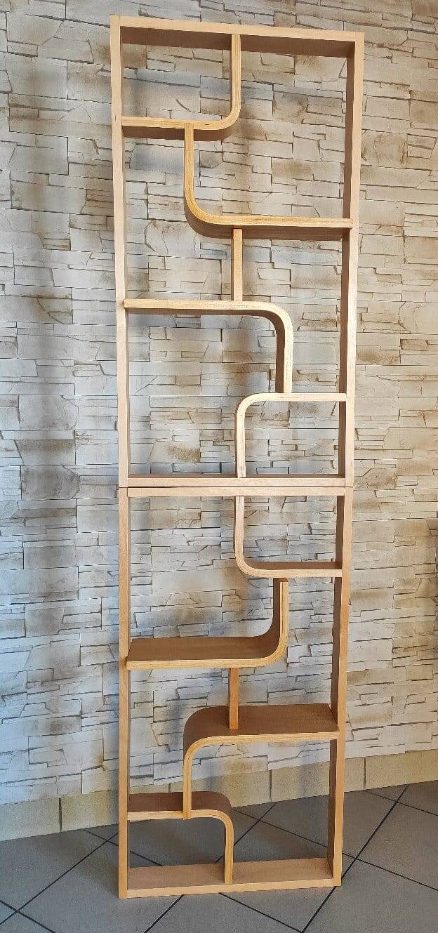 Bent plywood wall, bookcase, flowerbed, Volak by Holesov, 1960s Czechoslova