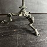 Pair of large Napoleon III candlesticks in patinated bronze