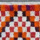 Vintage Handmade Turkish Tulu Rug with Checkered Design. Custom Options Available