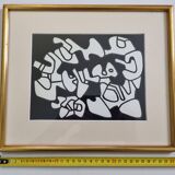 Screenprint after Jean Dubuffet framed under glass 26 cm by 32 cm