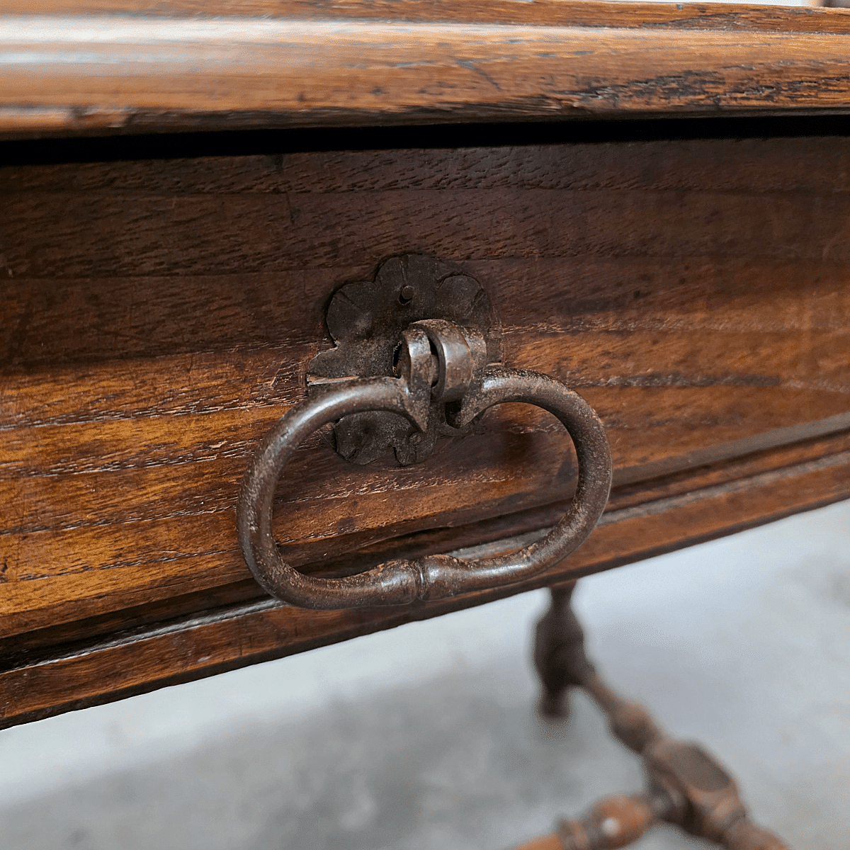 French Louis XIII style oak table with drawer, early 1700s