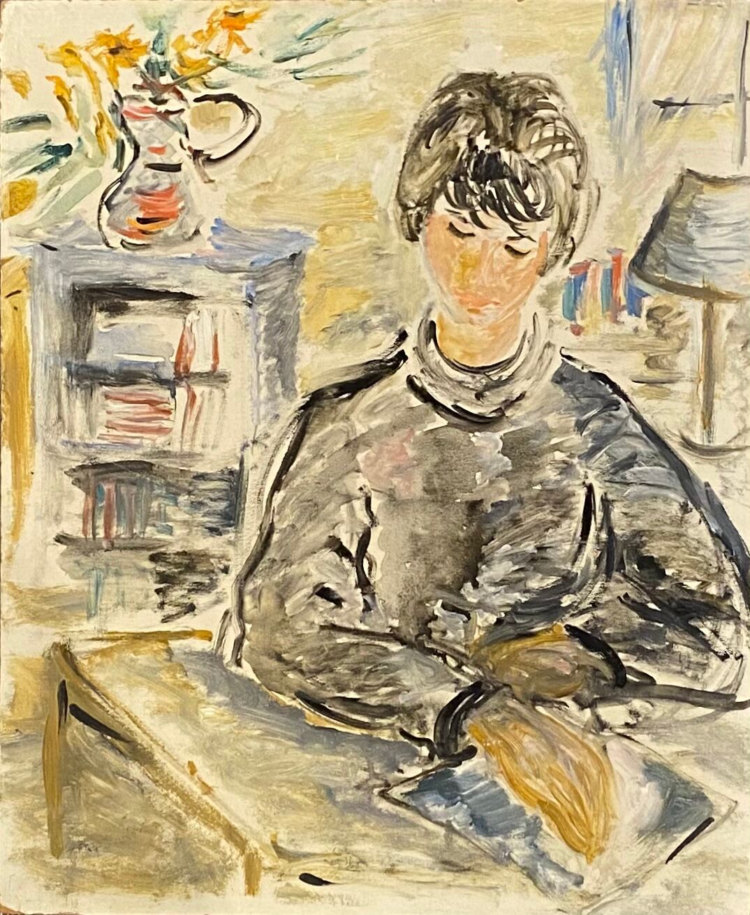 Portrait by Raya Safir Oil on cardboard