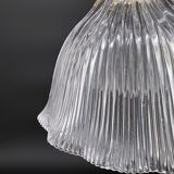 Vintage Holophane glass pendant light, draped shape