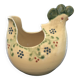 Cache pot poule décor floral