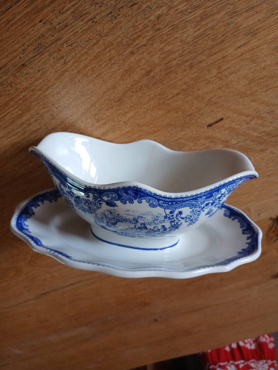 Old Lunéville earthenware sauce boat