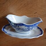 Saucière ancienne en faïence de Lunéville