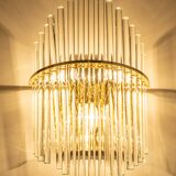 Pairs of magnificent crystal stem wall lights by Christoph Palme, Germany, 1970s.