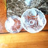Cut crystal candy or sugar bowl on a stand