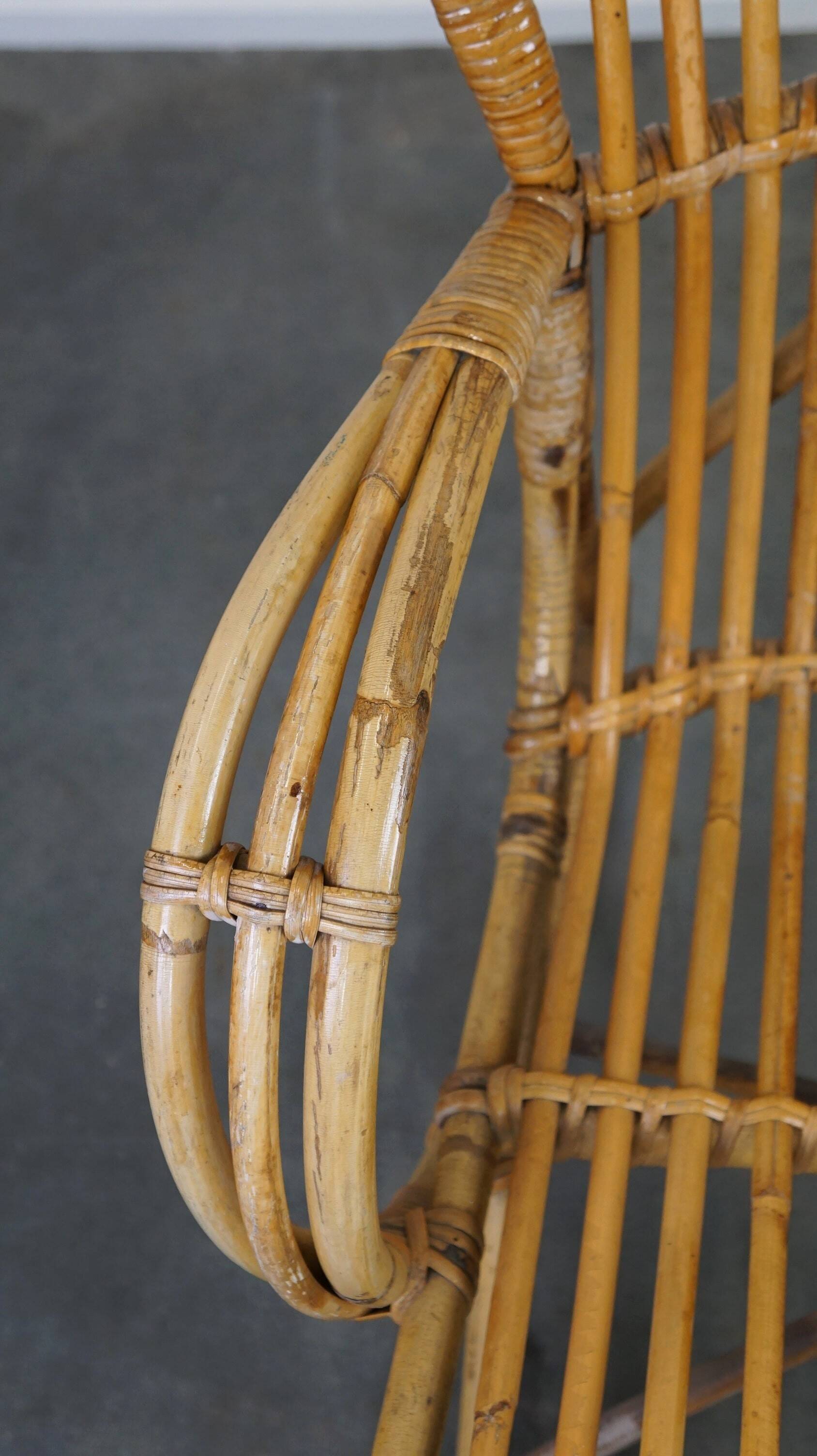 Vintage rattan Belse 8, Dutch Design, 1950, 2-seater sofa