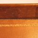 Pedestal table in wood and havana coloured leather tray