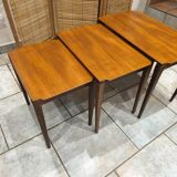 Vintage Scandinavian nesting coffee table in solid teak