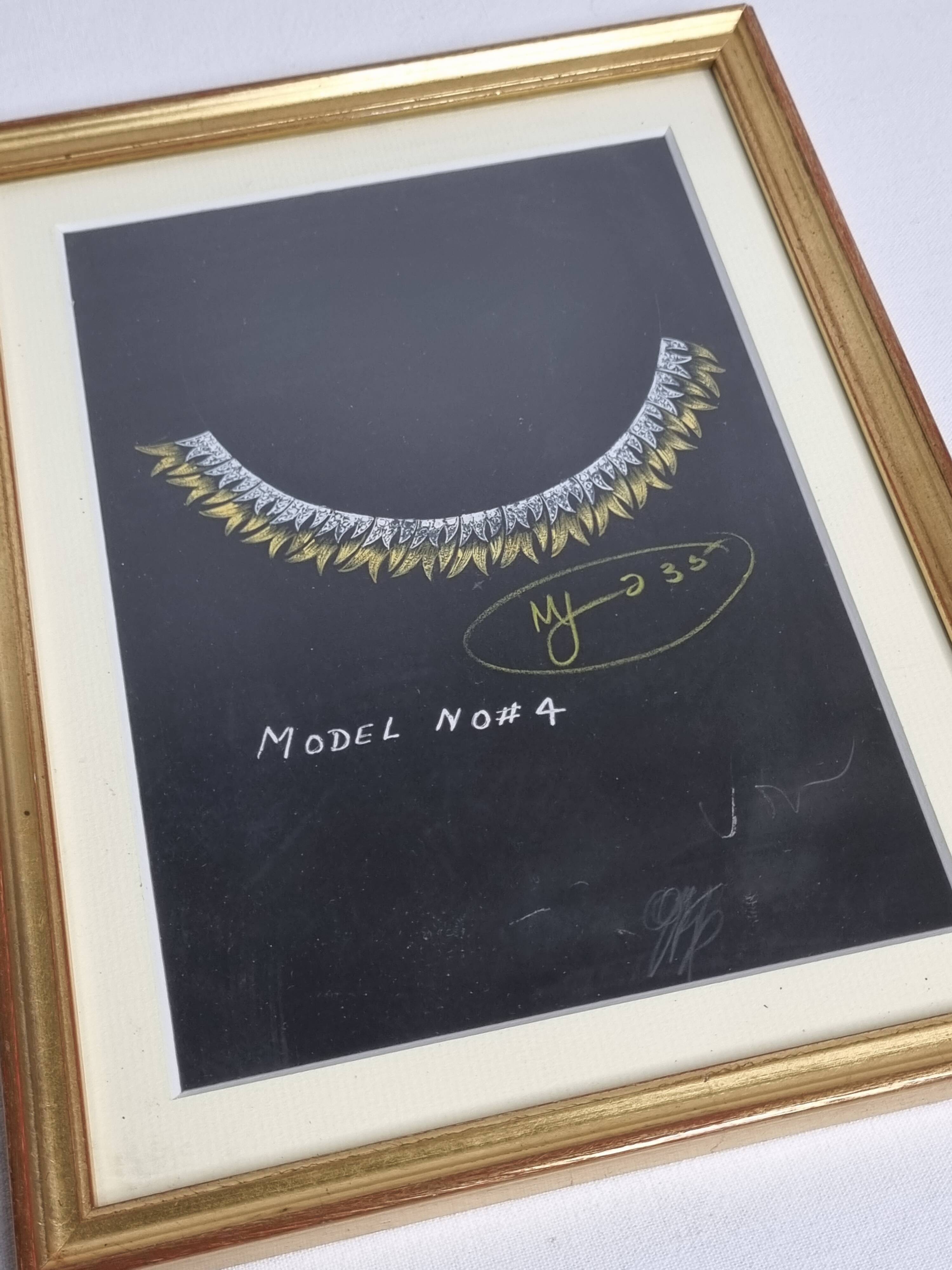 Original 1930s Art Deco Gouache – Unique Jewel Prototype, New York Jeweler