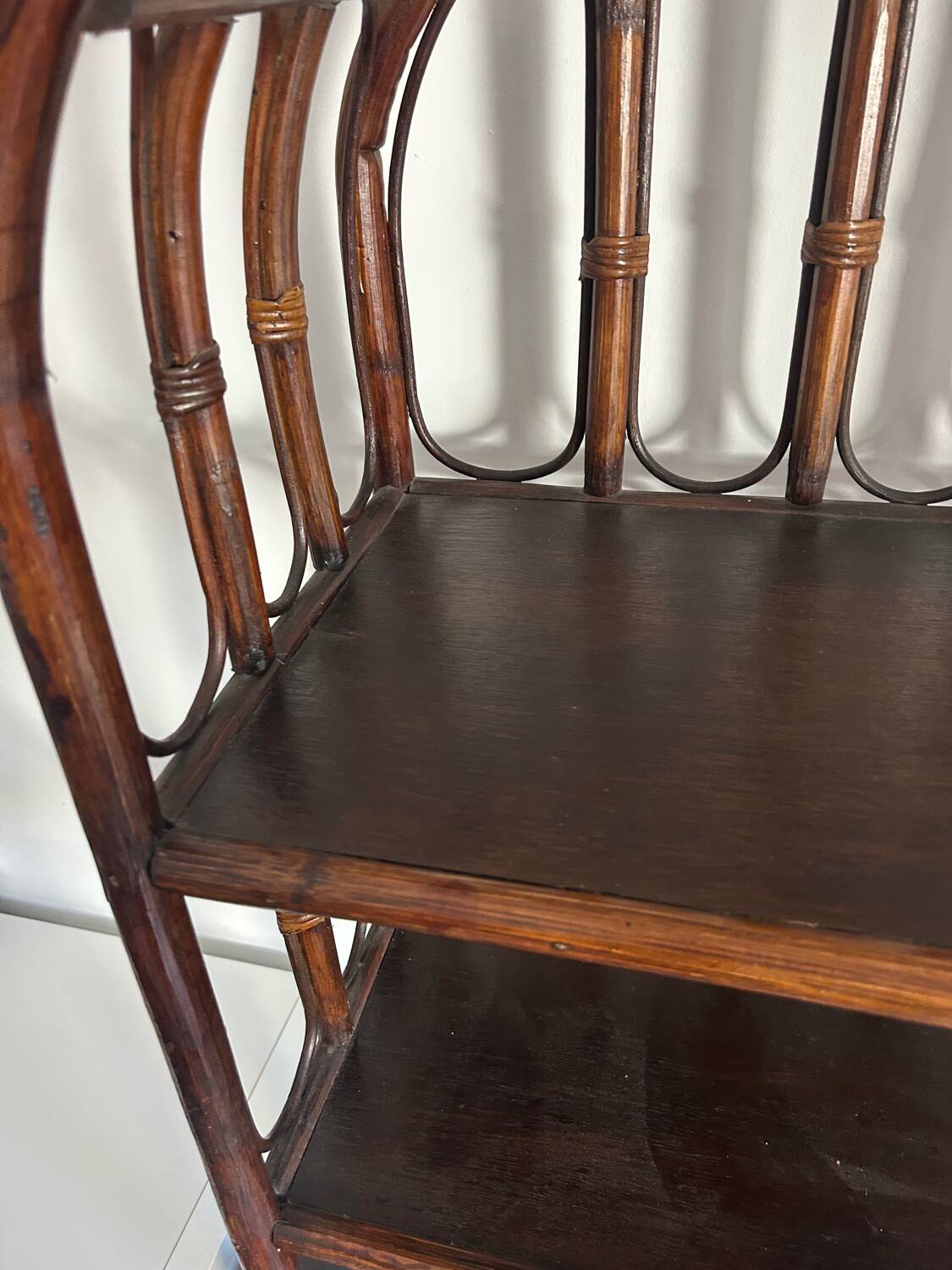 Rattan shelf / bookcase with cabinet