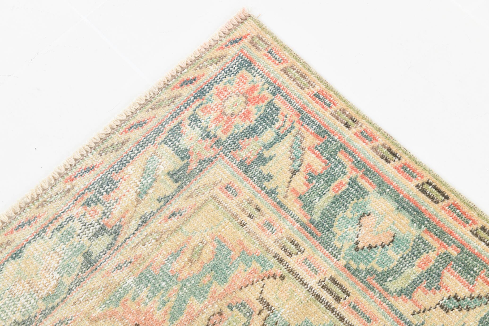 6x9 Vintage Peach Oushak Vintage Rug, 184x276 Cm