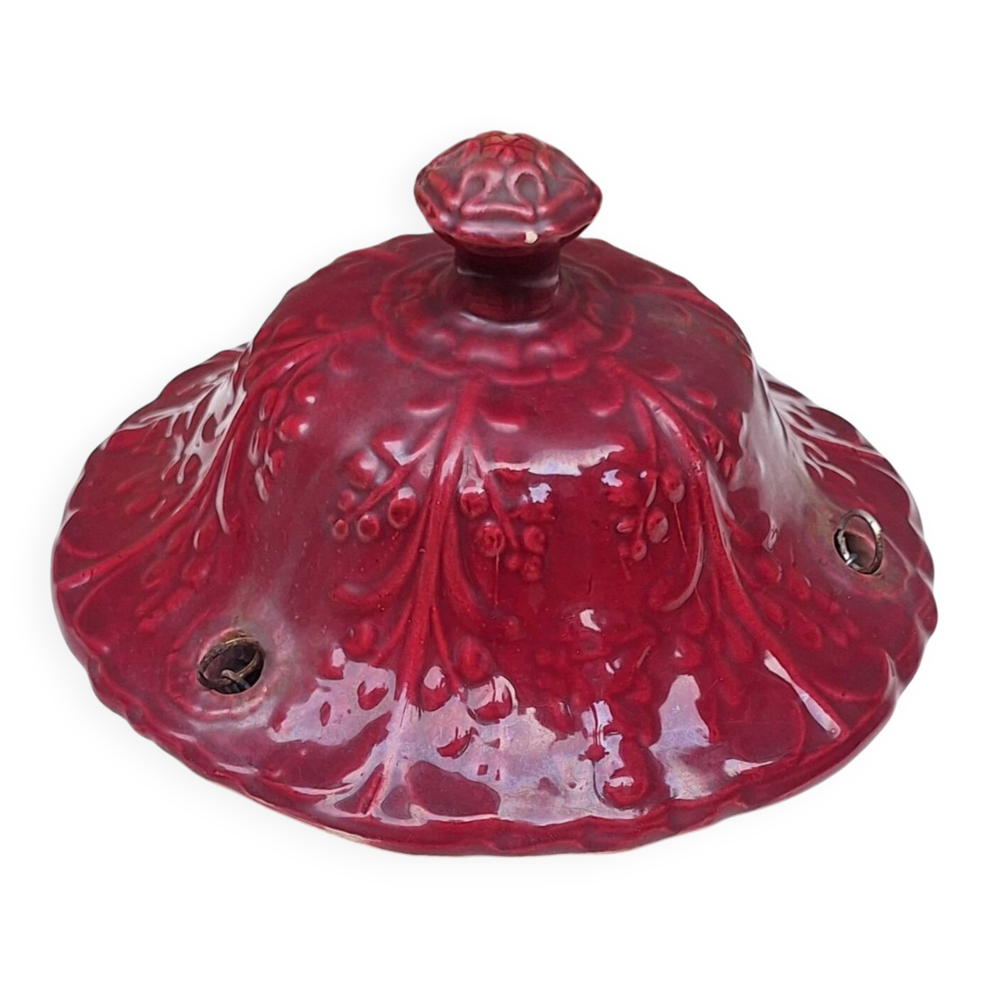 Hanging planter in red earthenware