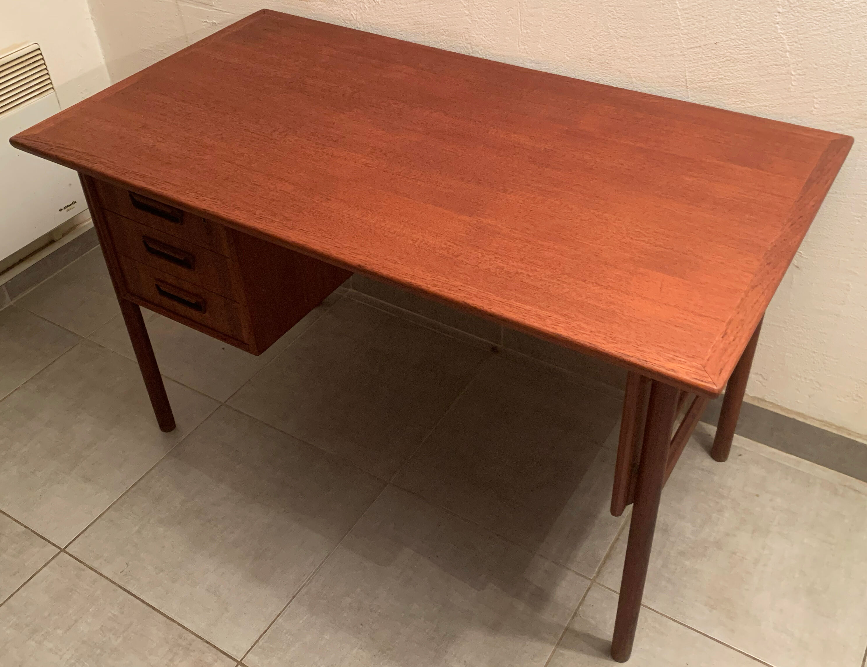 Vintage Danish teak desk by Gunnar Nielsen Tibergaard, 1960