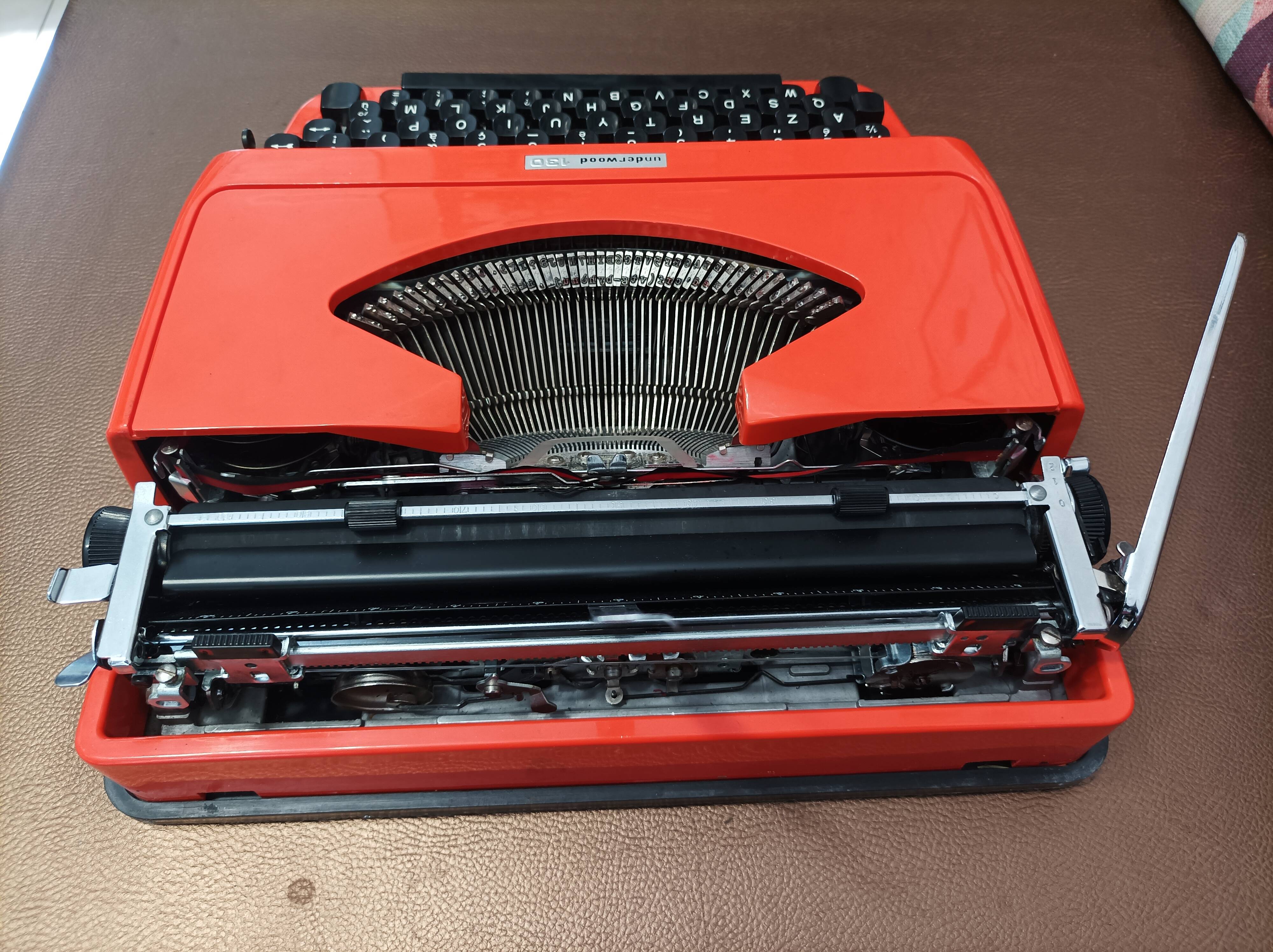Underwood 130 orange typewriter