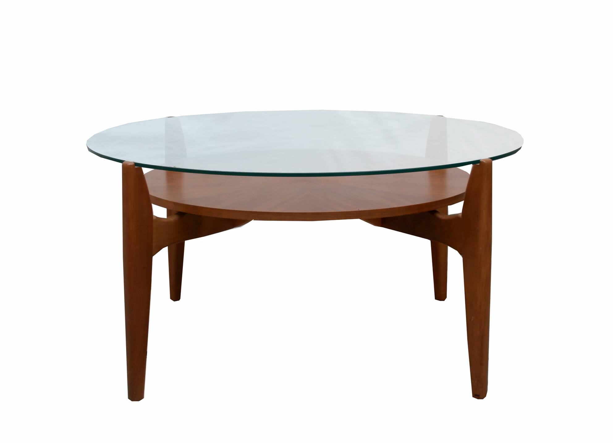 1960s coffeetable in walnut and glass