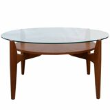 1960s coffeetable in walnut and glass