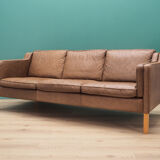Sofa in brown leather, Danish design, 60's, designer: Mogensen Koch