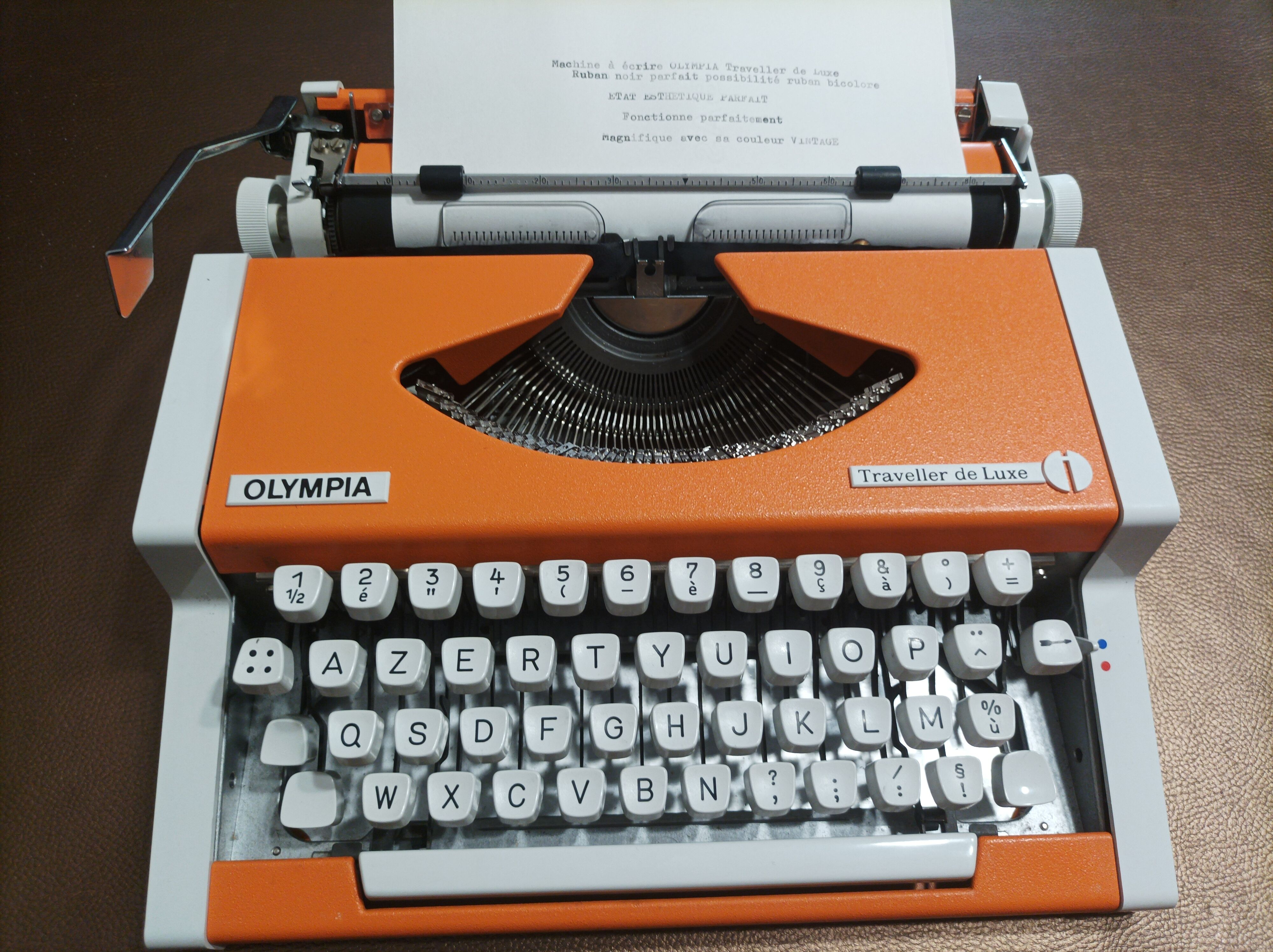 Olympia typewriter, orange