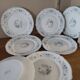 Series 10 flat plates Arcopal, white opaline with blue flowers